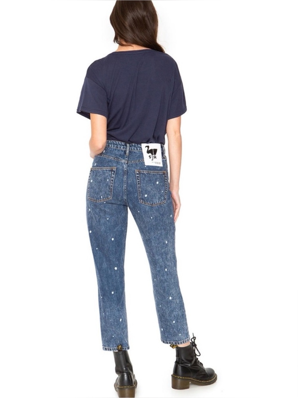 SANDRINE ROSE (Free People) Women’s Polka Dot Cropped Jeans - 27 - Picture 2 of 9